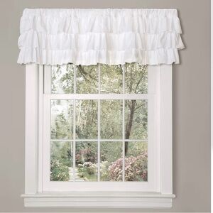 White Farmhouse Ruffle Valance